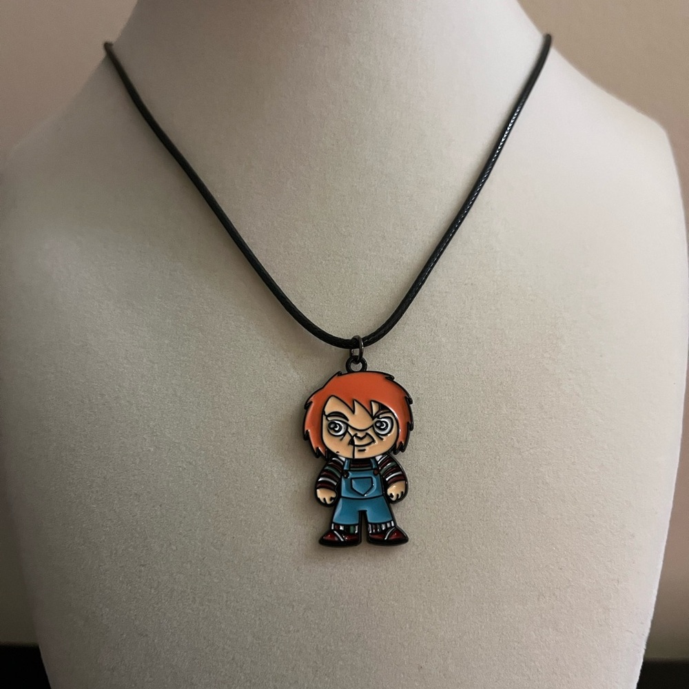 Chucky Horror Movie Necklace – Collectible Pendant on Black Cord